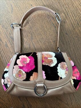 Missoni Floral Shoulder Bag in Pink, Taupe and Black